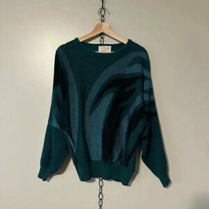 Vintage 1980s White Stag  Abstract Sweater Large